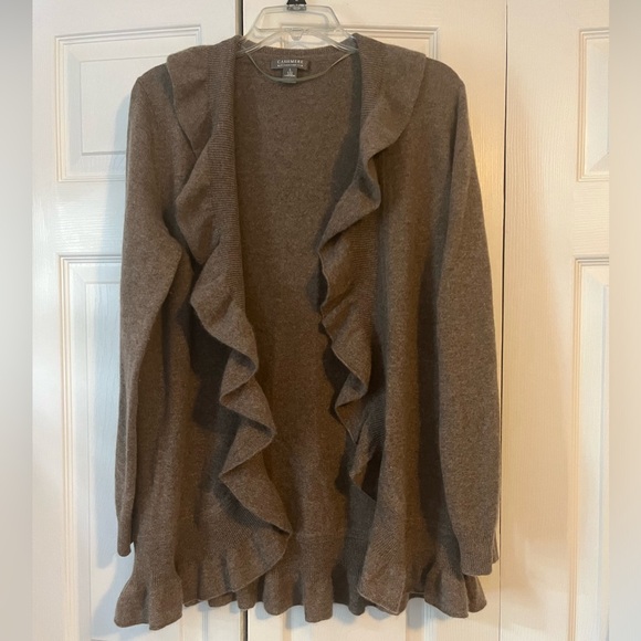 Charter Club Cashmere Ruffled Cardigan - Picture 1 of 3